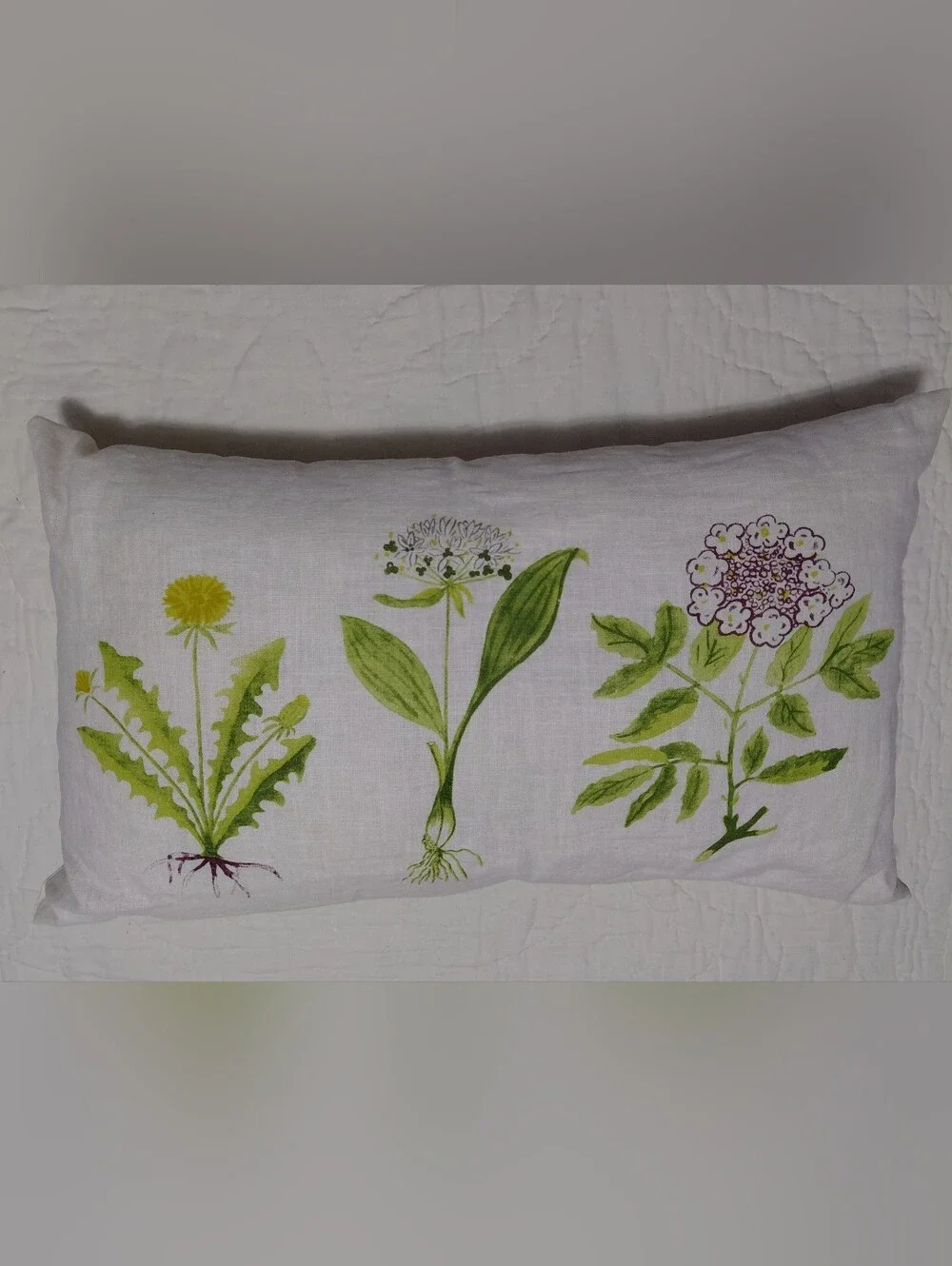 Botanical Print Linen Pillow Cover and Pillow Accent Pillow Home Decor